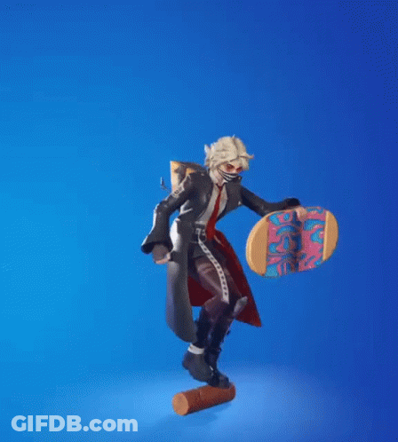 A Cartoon Character Is Doing A Handstand While Holding A Skateboard With A Unicorn On It GIF