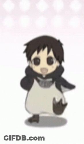 A Cartoon Character Is Dressed As A Penguin And Is Walking . GIF