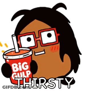 A Cartoon Character Is Drinking A Big Gulp With A Straw GIF