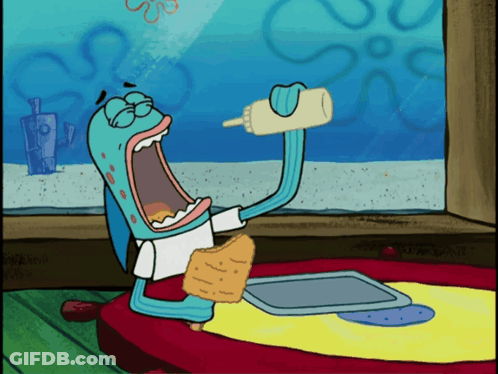 A Cartoon Character Is Drinking From A Bottle With A Heart On It GIF