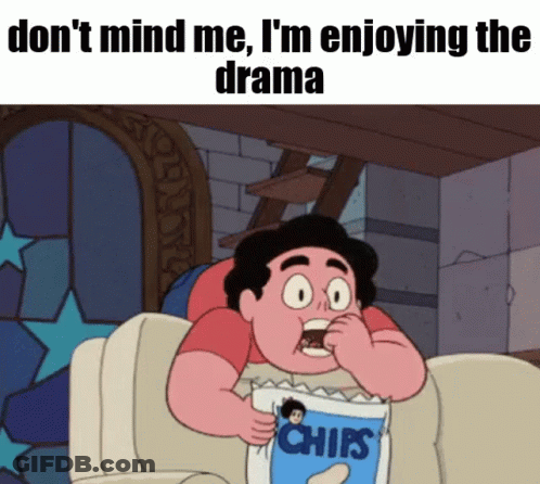 A Cartoon Character Is Eating A Bag Of Chips GIF