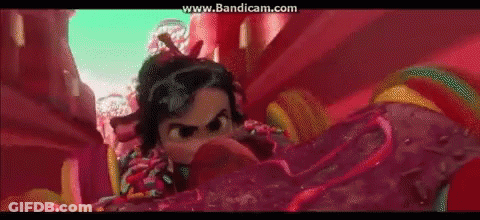 A Cartoon Character Is Eating A Giant Donut In A Video Game . GIF