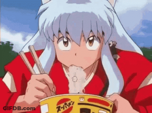 Cartoon Character Eating Noodles With Chopsticks GIF