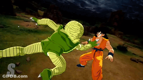 A Cartoon Character Is Fighting Another Character With The Letter S On The Bottom GIF