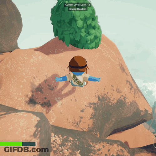 A Cartoon Character Is Flying In The Air With The Current Level Being 12 GIF