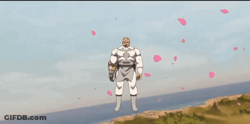 A Cartoon Character Is Flying Through The Air GIF