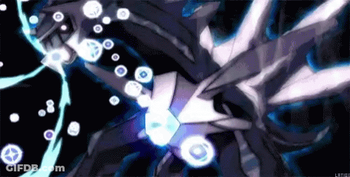 A Cartoon Character Is Flying Through The Air In A Dark Room With A Lot Of Bubbles Coming Out Of It . GIF