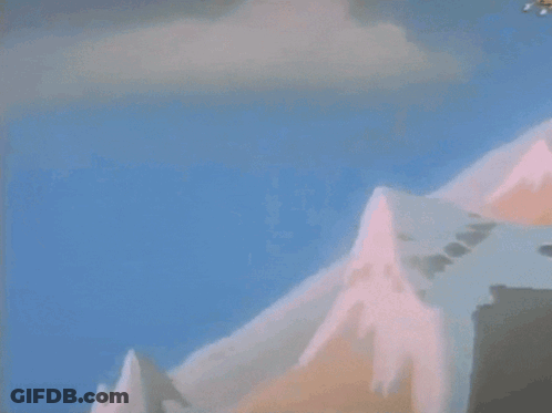 A Cartoon Character Is Flying Through The Air GIF