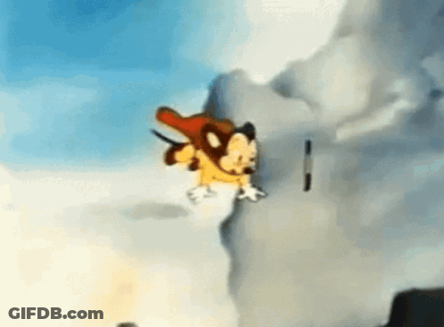 A Cartoon Character Is Flying Through The Air While Wearing A Red Cape GIF