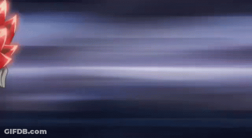 A Cartoon Character Is Flying Through The Air With A Blue Background . GIF