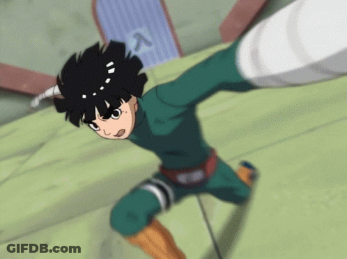 A Cartoon Character Is Flying Through The Air With A Sword In His Hand GIF