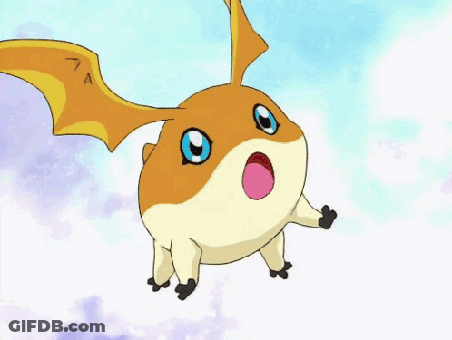 A Cartoon Character Is Flying Through The Air With His Mouth Open GIF
