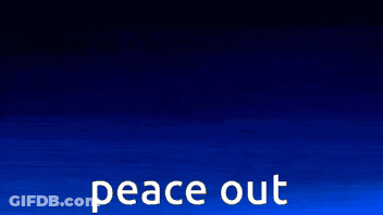 A Cartoon Character Is Flying Through The Air With The Words Peace Out Written Below Him GIF