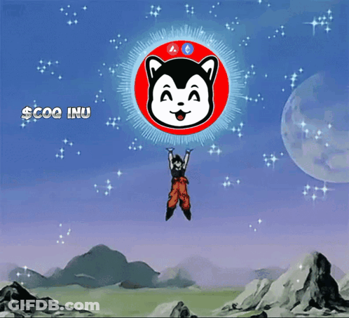 A Cartoon Character Is Flying Through The Air With The Words $ Sosak Multichain Written Below Him GIF