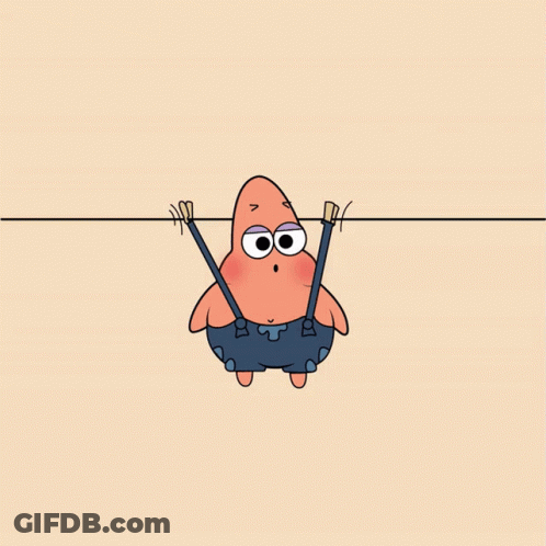 A Cartoon Character Is Hanging From A Clothesline GIF