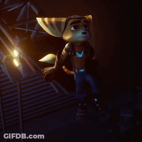 A Cartoon Character Is Hanging From A Rope In The Dark GIF