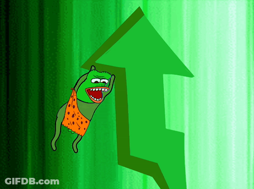 A Cartoon Character Is Hanging Upside Down On A Green Arrow GIF