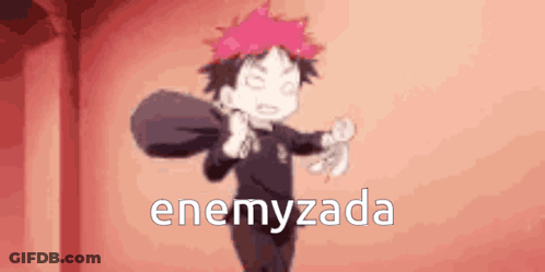 A Cartoon Character Is Holding A Bag And The Word Enemyzada Is On The Bottom Of The Image . GIF