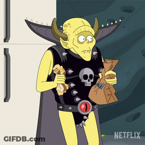 Cartoon Holding Netflix Bag GIF