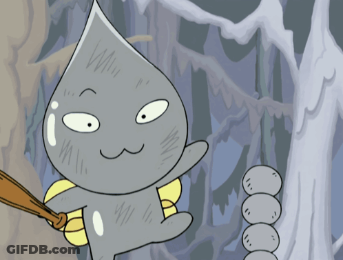 A Cartoon Character Is Holding A Bat With The Letter I On His Face GIF
