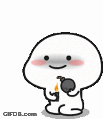 A Cartoon Character Is Holding A Bomb And A Lighter In His Hands . GIF