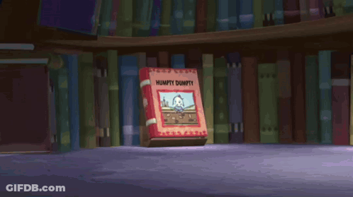 A Cartoon Character Is Holding A Book With A Green Light Coming Out Of It .. GIF