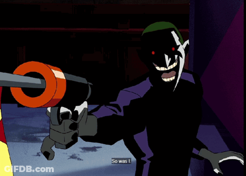 A Cartoon Character Is Holding A Cannon With The Letter Wb On It GIF