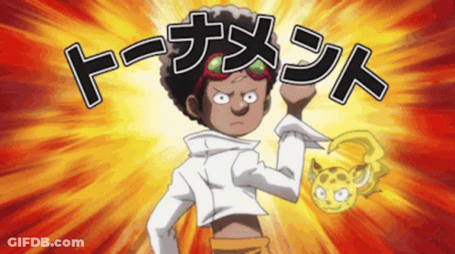 A Cartoon Character Is Holding A Cat And The Word Tournament Is Visible GIF