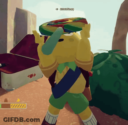 A Cartoon Character Is Holding A Colorful Lollipop With A Loading Bar In The Background GIF