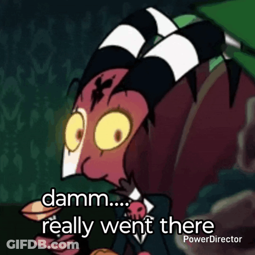A Cartoon Character Is Holding A Cup Of Coffee And Says `` Damm ... Really Went There '' . GIF
