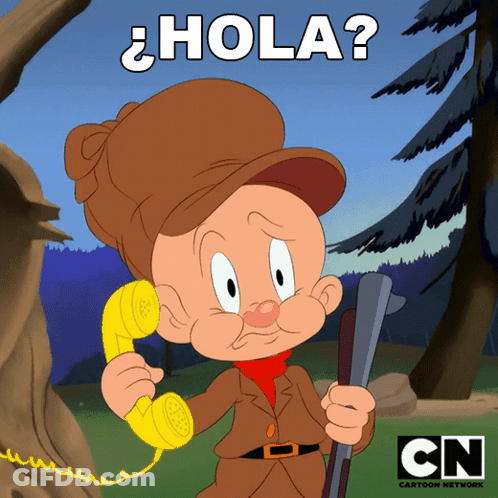 A Cartoon Character Is Holding A Gun And Talking On A Phone With Cn Cartoon Network Written Below Him GIF