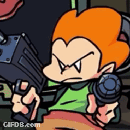 A Cartoon Character Is Holding A Gun In His Right Hand . GIF