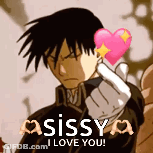 A Cartoon Character Is Holding A Heart In His Hand And Says Sissy I Love You . GIF