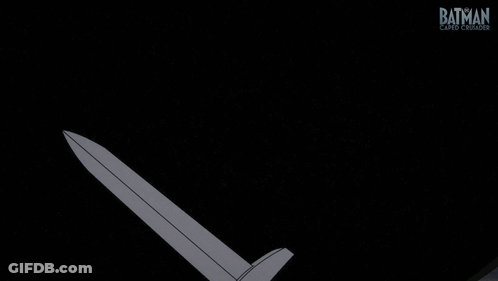 A Cartoon Character Is Holding A Knife With The Word Batman On The Bottom GIF