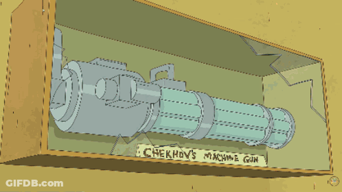 A Cartoon Character Is Holding A Large Gun In His Mouth GIF