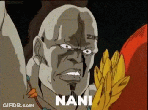 A Cartoon Character Is Holding A Laurel Wreath And The Word Nani Is On The Bottom Of His Face . GIF