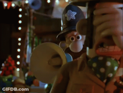 A Cartoon Character Is Holding A Megaphone And Says " Whoops " On The Screen GIF