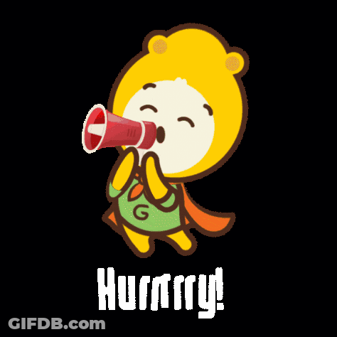 A Cartoon Character Is Holding A Megaphone And The Word Hungry Is On The Bottom GIF