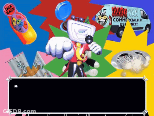A Cartoon Character Is Holding A Microphone In Front Of A Van That Says Fake Ryan GIF