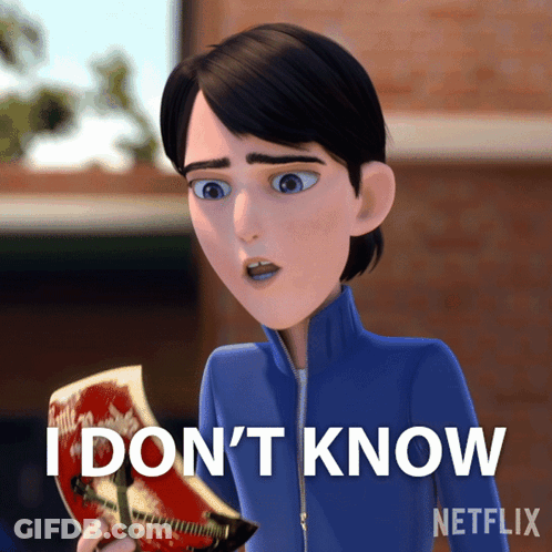 A Cartoon Character Is Holding A Piece Of Paper That Says I Don 'T Know Netflix GIF
