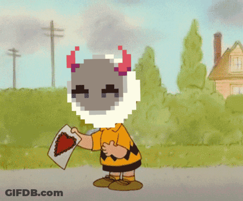 A Cartoon Character Is Holding A Piece Of Paper With A Triangle On It GIF