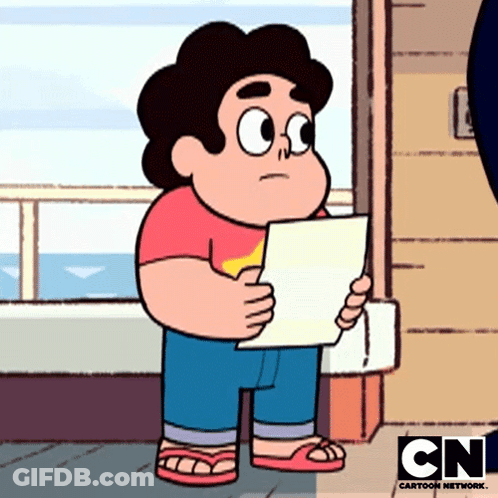 A Cartoon Character Is Holding A Piece Of Paper With The Cn Logo On The Bottom GIF