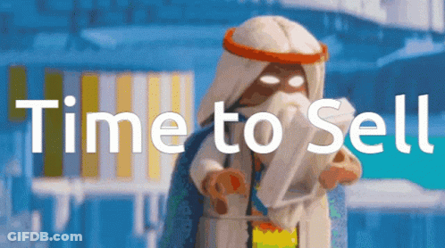 A Cartoon Character Is Holding A Piece Of Paper With The Words Time To Sell On It GIF