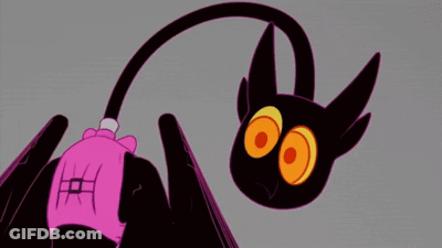 A Cartoon Character Is Holding A Pink Object And A Black Cartoon Character Is Holding A Pink Object . GIF
