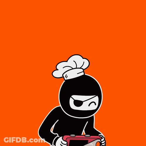 A Cartoon Character Is Holding A Pizza Ninja Item GIF