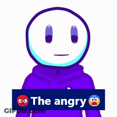 A Cartoon Character Is Holding A Sign That Reads The Angry GIF