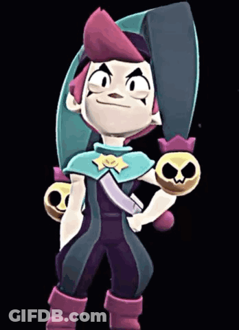 A Cartoon Character Is Holding A Skull And A Star . GIF