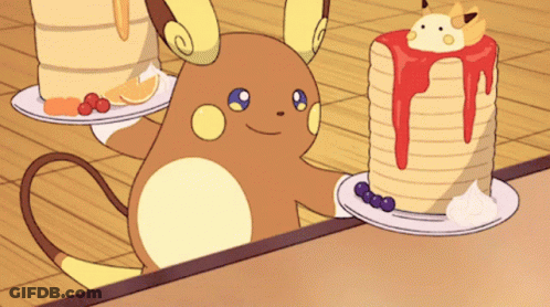 Cartoon Holding Stack Of Pancakes GIF
