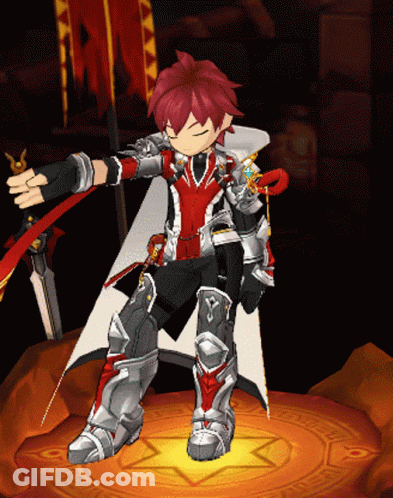 A Cartoon Character Is Holding A Sword And Shield GIF