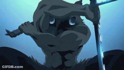 A Cartoon Character Is Holding A Sword In A Dark Room GIF